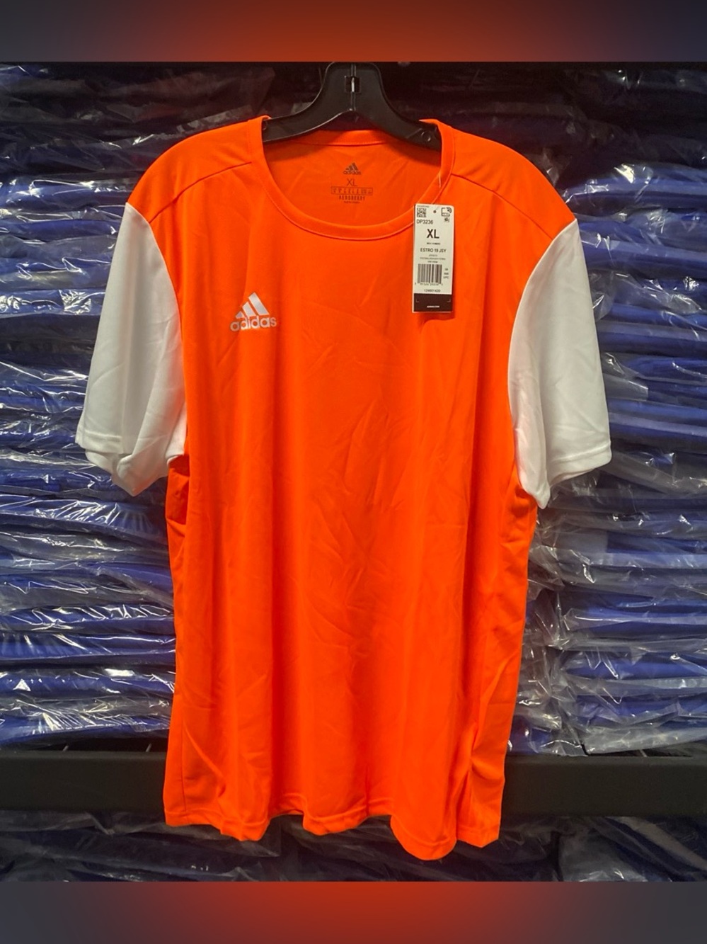 Adidas Aeroready Estro 19 Soccer Jersey Solar Orange White Men’s XL NWT DP3236